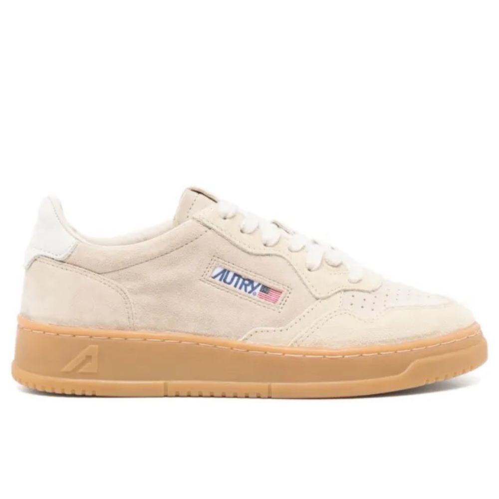 New In Box Autry Medalist Sneaker Mix Suede Sand Ecru Size 39
